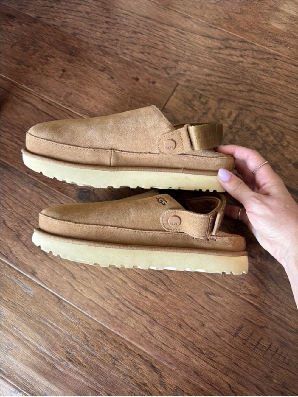 UGG Chestnut Suede Backstrap Clogs - Picture 3 of 4